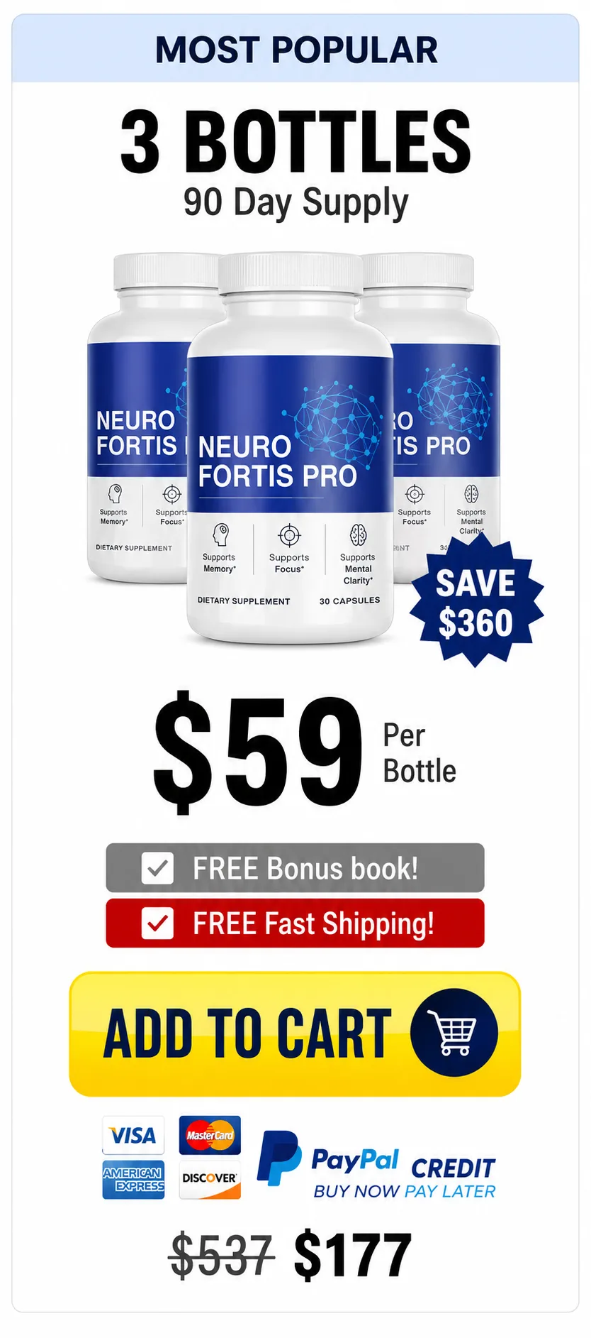 Neuro Fortis Pro three bottles order